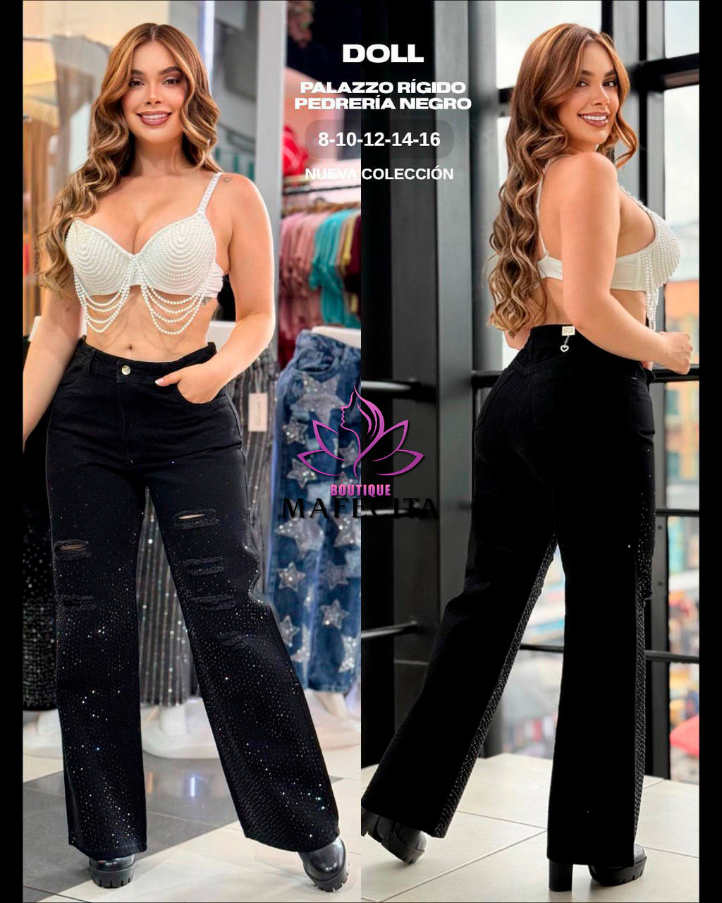 👖 Palazzos y Súper Palazzos con pedrería espectacular 💎