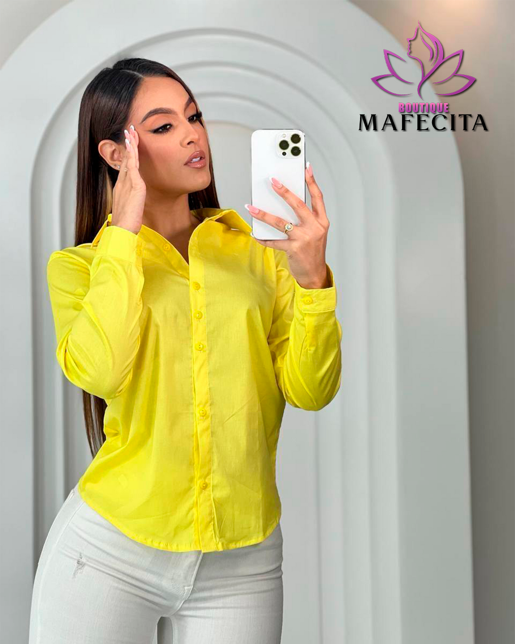 Camisa manga larga dama plus