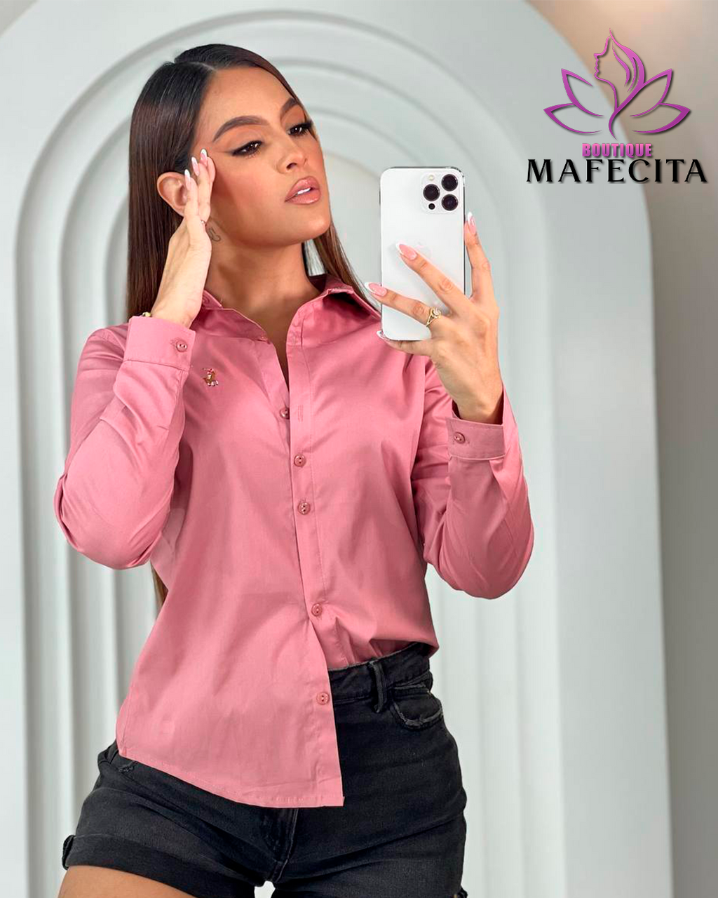 Camisa manga larga dama plus