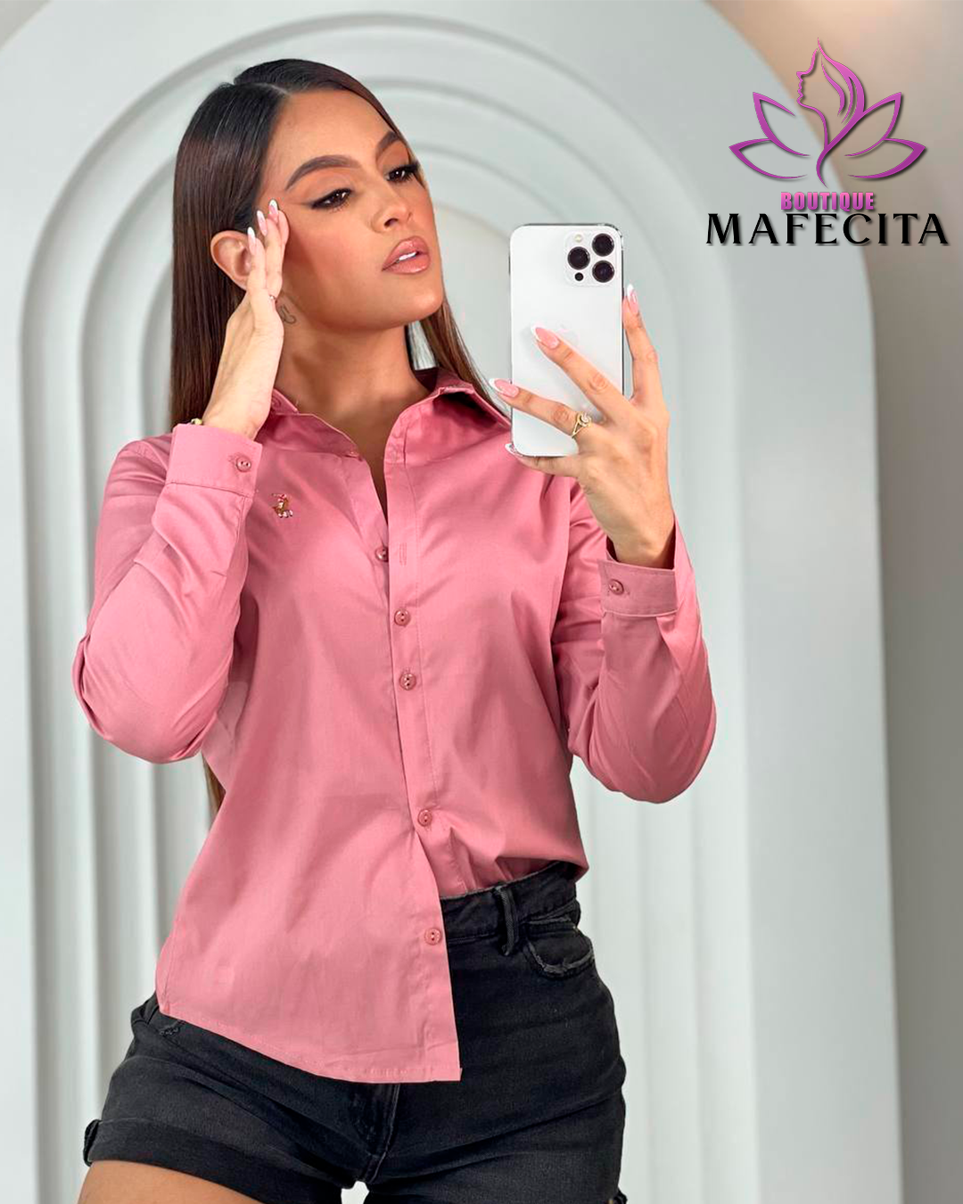 Camisa manga larga dama plus