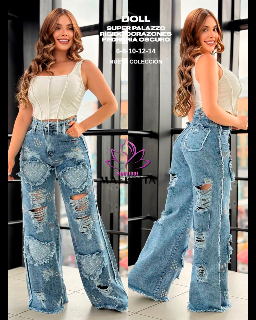 👖 Palazzos y Súper Palazzos con pedrería espectacular 💎